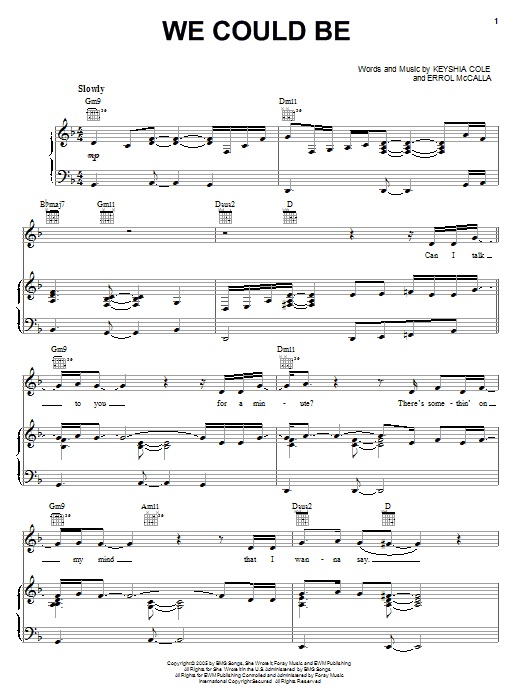 Learn to play Keyshia Cole We Could Be sheet music for Piano, Vocal & Guitar Chords (Right-Hand Melody) in minutes. Price: 7.8900$ Keyshia Cole We Could Be sheet music notes and chords arranged for Piano, Vocal & Guitar Chords (Right-Hand Melody)