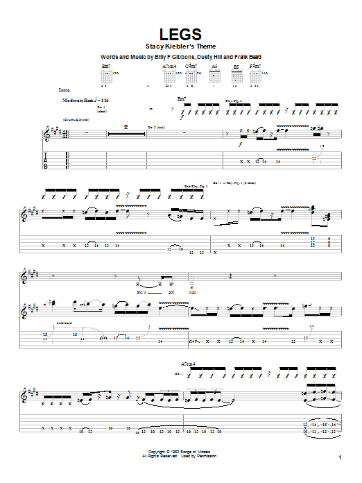 Learn to play Kid Rock Legs sheet music for Guitar Tab in minutes. Price: 7.8900$ Kid Rock Legs sheet music notes and chords arranged for Guitar Tab