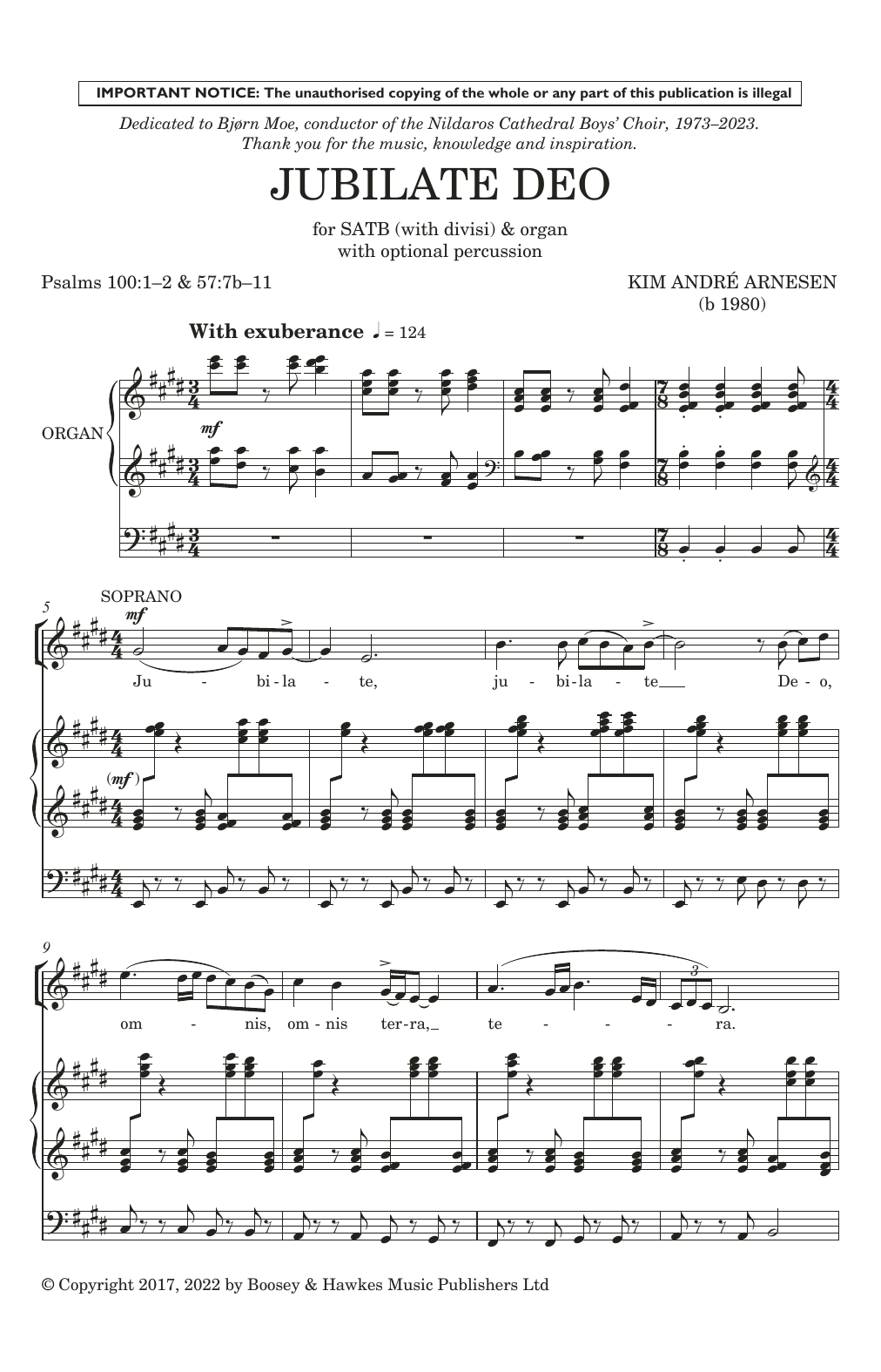 Kim André Arnesen Jubilate Deo sheet music notes and chords arranged for Choir