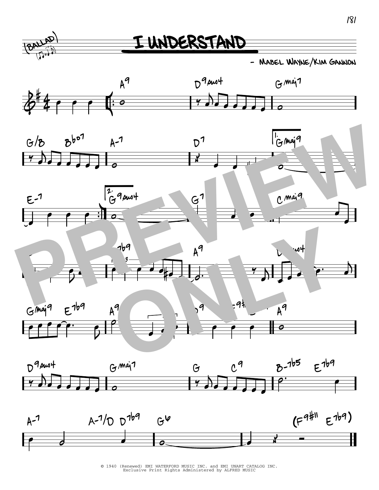 Learn to play Kim Gannon I Understand sheet music for Real Book – Melody & Chords in minutes. Price: 5.9900$ Kim Gannon I Understand sheet music notes and chords arranged for Real Book – Melody & Chords