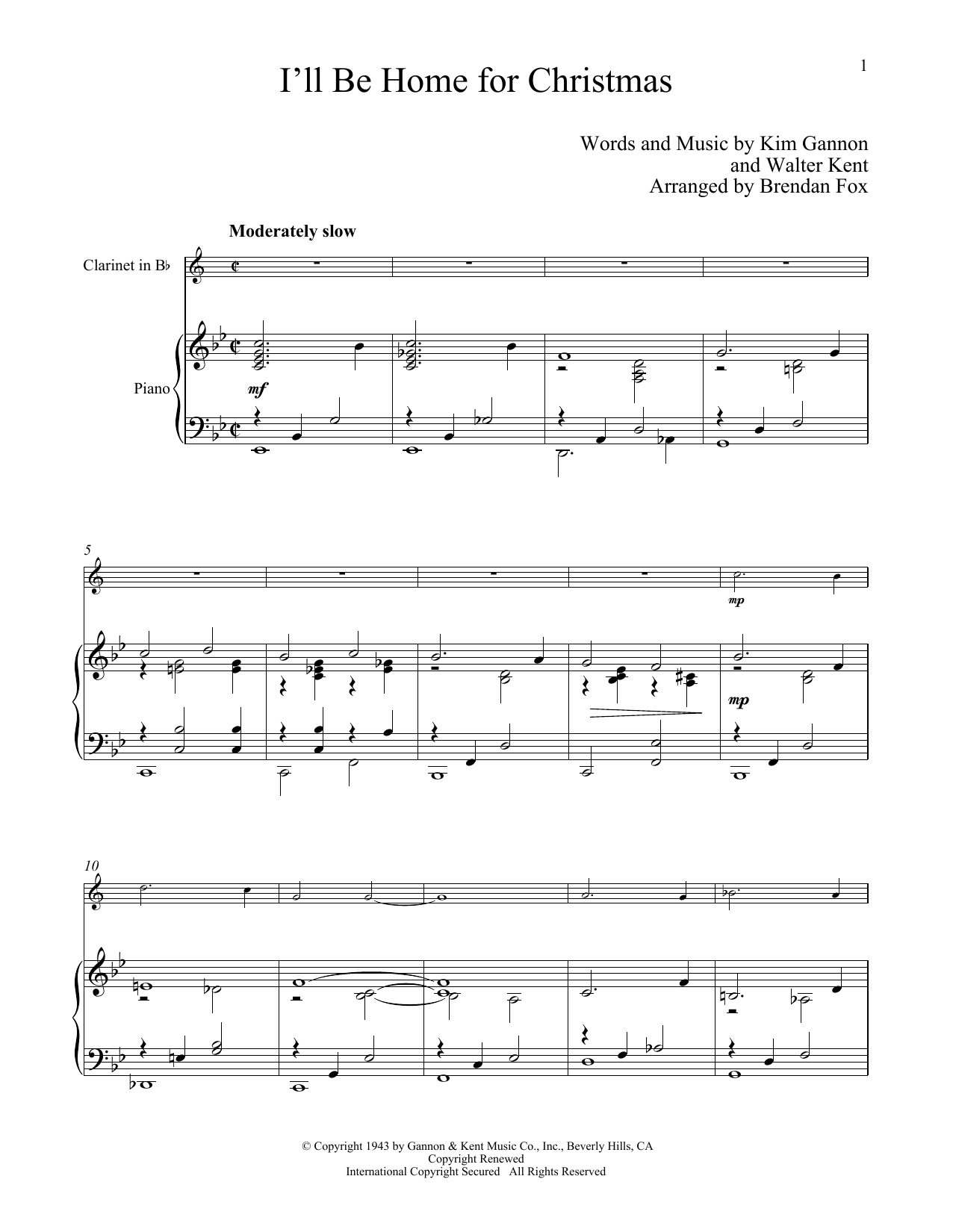 Kim Gannon I'll Be Home For Christmas sheet music notes and chords. Download Printable PDF.