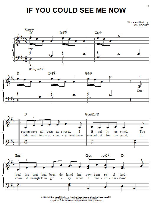 Learn to play Kim Noblitt If You Could See Me Now sheet music for Easy Piano in minutes. Price: 6.9900$ Kim Noblitt If You Could See Me Now sheet music notes and chords arranged for Easy Piano
