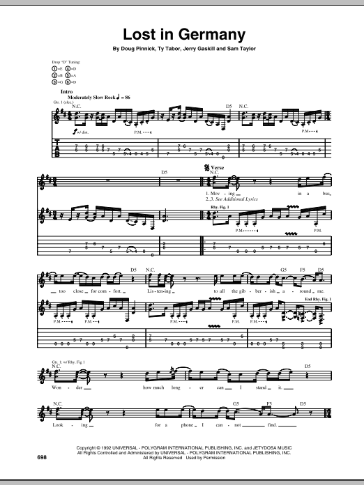 Learn to play King's X Lost In Germany sheet music for Guitar Tab in minutes. Price: 6.9900$ King's X Lost In Germany sheet music notes and chords arranged for Guitar Tab