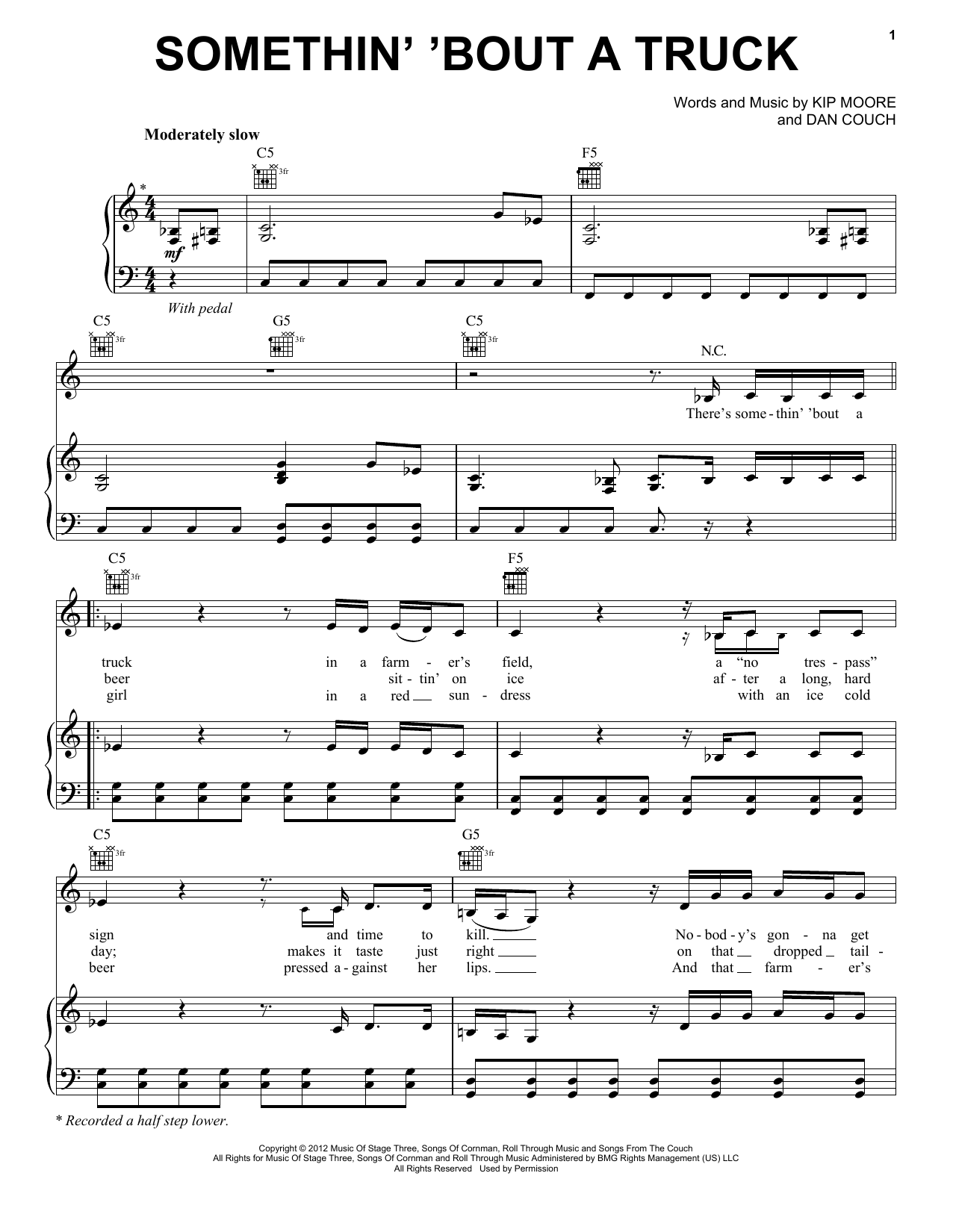 Learn to play Kip Moore Somethin' 'Bout A Truck sheet music for Piano, Vocal & Guitar Chords (Right-Hand Melody) in minutes. Price: 7.8900$ Kip Moore Somethin' 'Bout A Truck sheet music notes and chords arranged for Piano, Vocal & Guitar Chords (Right-Hand Melody)