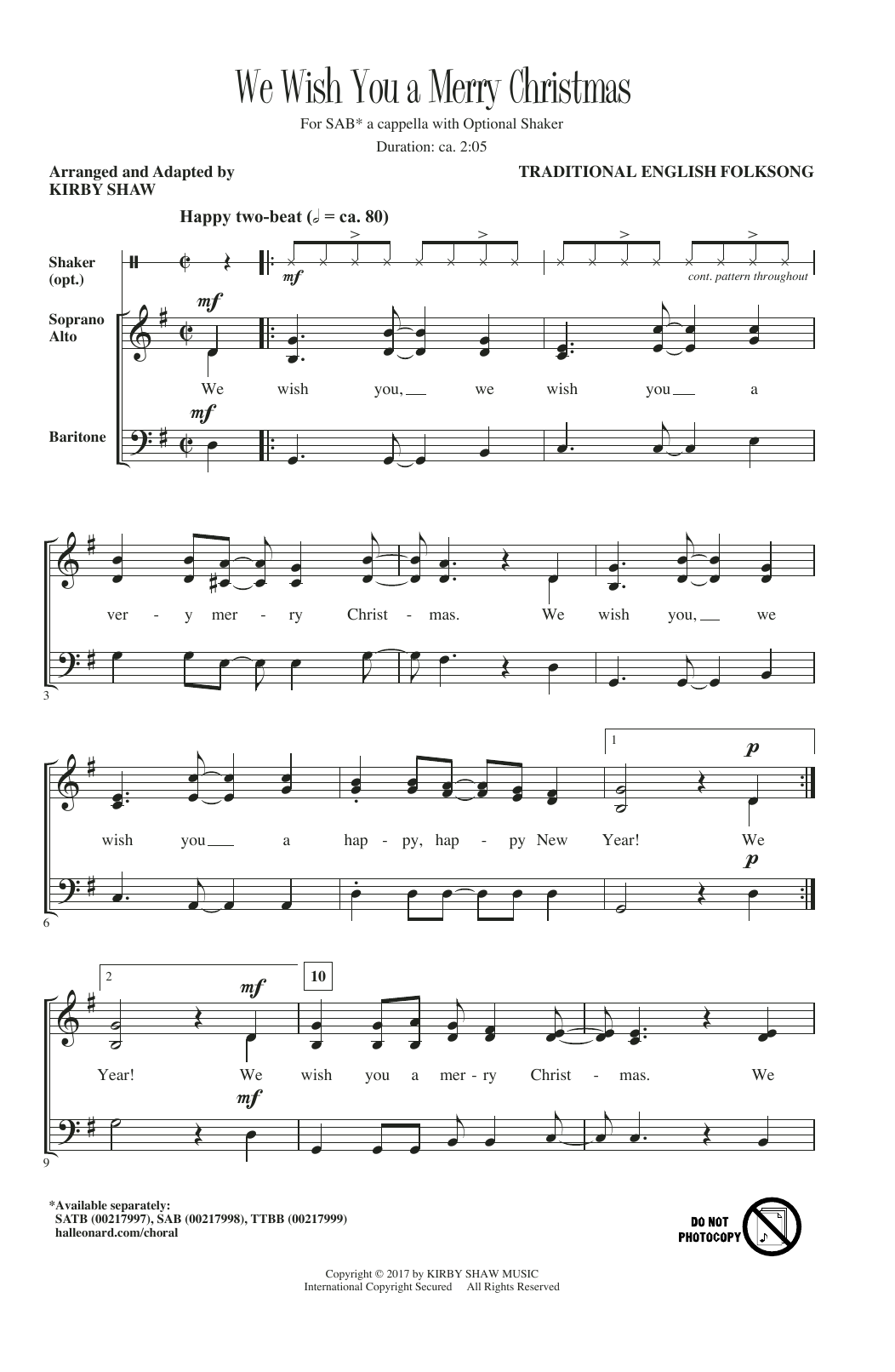 Kirby Shaw We Wish You A Merry Christmas (arr. Kirby Shaw) sheet music notes and chords. Download Printable PDF.