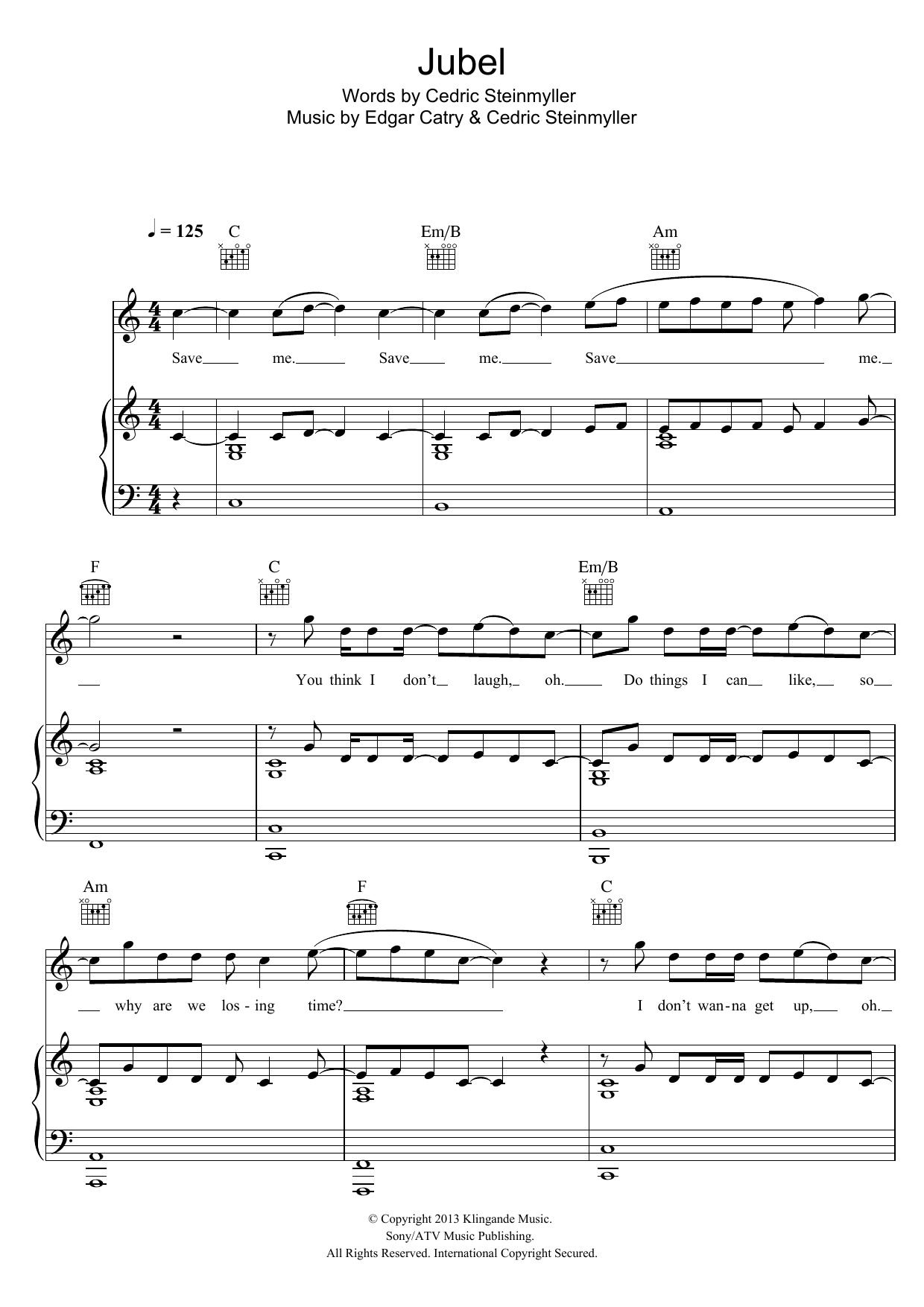 Klingande Jubel sheet music notes and chords. Download Printable PDF.