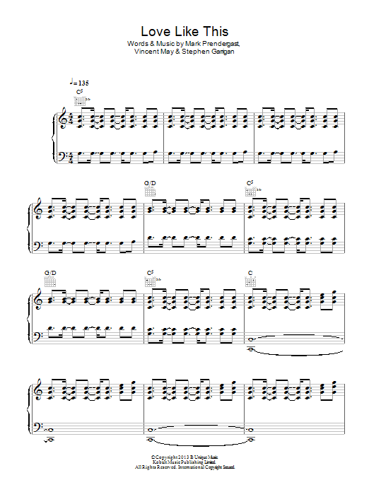 Kodaline Love Like This sheet music notes and chords. Download Printable PDF.