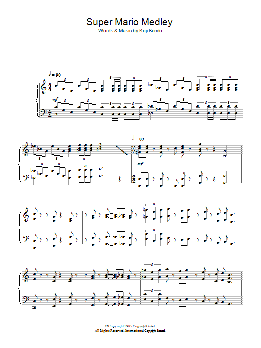 Koji Kondo Super Mario Bros Theme sheet music notes and chords. Download Printable PDF.