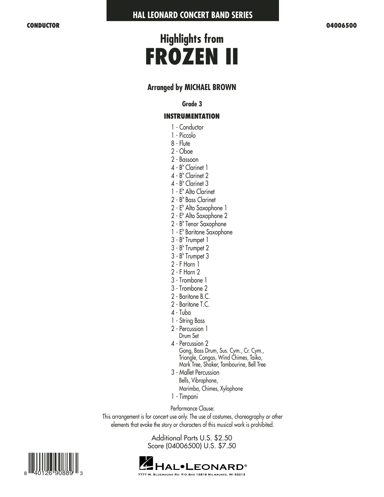 Learn to play Kristen Anderson-Lopez & Robert Lopez Highlights from Disney's Frozen 2 (arr. Michael Brown) - Conductor Score (Full Score) sheet music for Concert Band in minutes. Price: 9.9900$ Kristen Anderson-Lopez & Robert Lopez Highlights from Disney's Frozen 2 (arr. Michael Brown) - Conductor Score (Full Score) sheet music notes and chords arranged for Concert Band