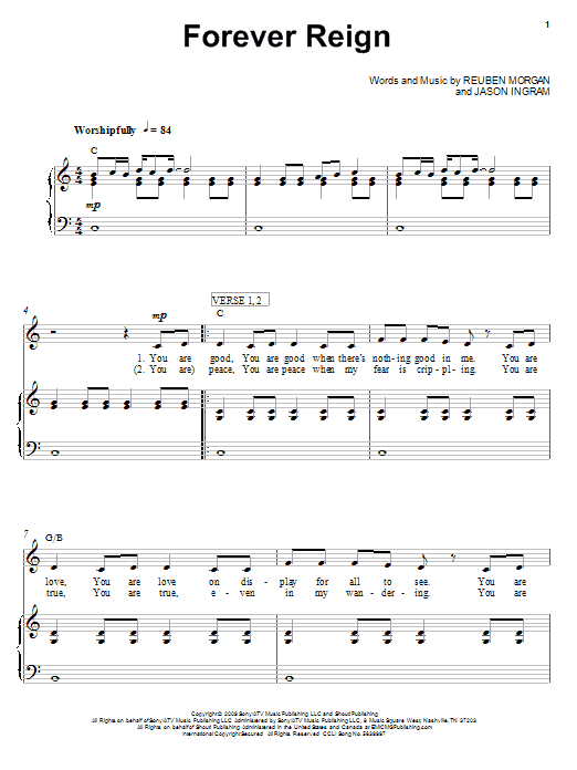 Learn to play Kristian Stanfill Forever Reign sheet music for Piano, Vocal & Guitar Chords (Right-Hand Melody) in minutes. Price: 7.8900$ Kristian Stanfill Forever Reign sheet music notes and chords arranged for Piano, Vocal & Guitar Chords (Right-Hand Melody)