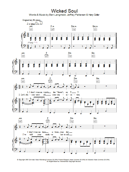 Learn to play Kubb Wicked Soul sheet music for Piano, Vocal & Guitar Chords in minutes. Price: 7.8900$ Kubb Wicked Soul sheet music notes and chords arranged for Piano, Vocal & Guitar Chords