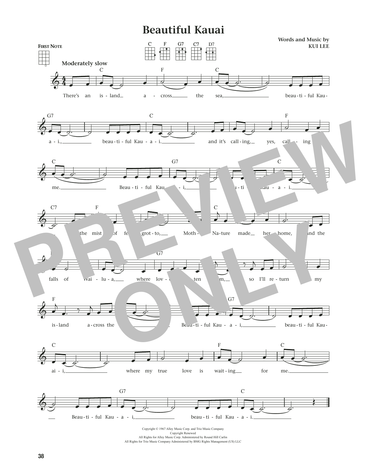 Kui Lee Beautiful Kauai (from The Daily Ukulele) (arr. Jim Beloff) sheet music notes and chords. Download Printable PDF.