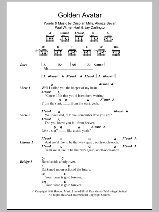Learn to play Kula Shaker Golden Avatar sheet music for Guitar Tab in minutes. Price: 7.8900$ Kula Shaker Golden Avatar sheet music notes and chords arranged for Guitar Tab