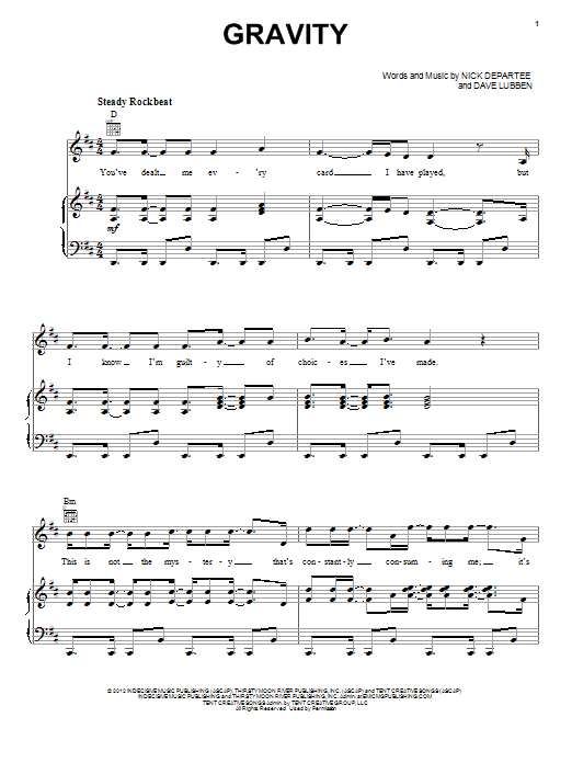 Learn to play Kutless Gravity sheet music for Piano, Vocal & Guitar Chords (Right-Hand Melody) in minutes. Price: 7.8900$ Kutless Gravity sheet music notes and chords arranged for Piano, Vocal & Guitar Chords (Right-Hand Melody)