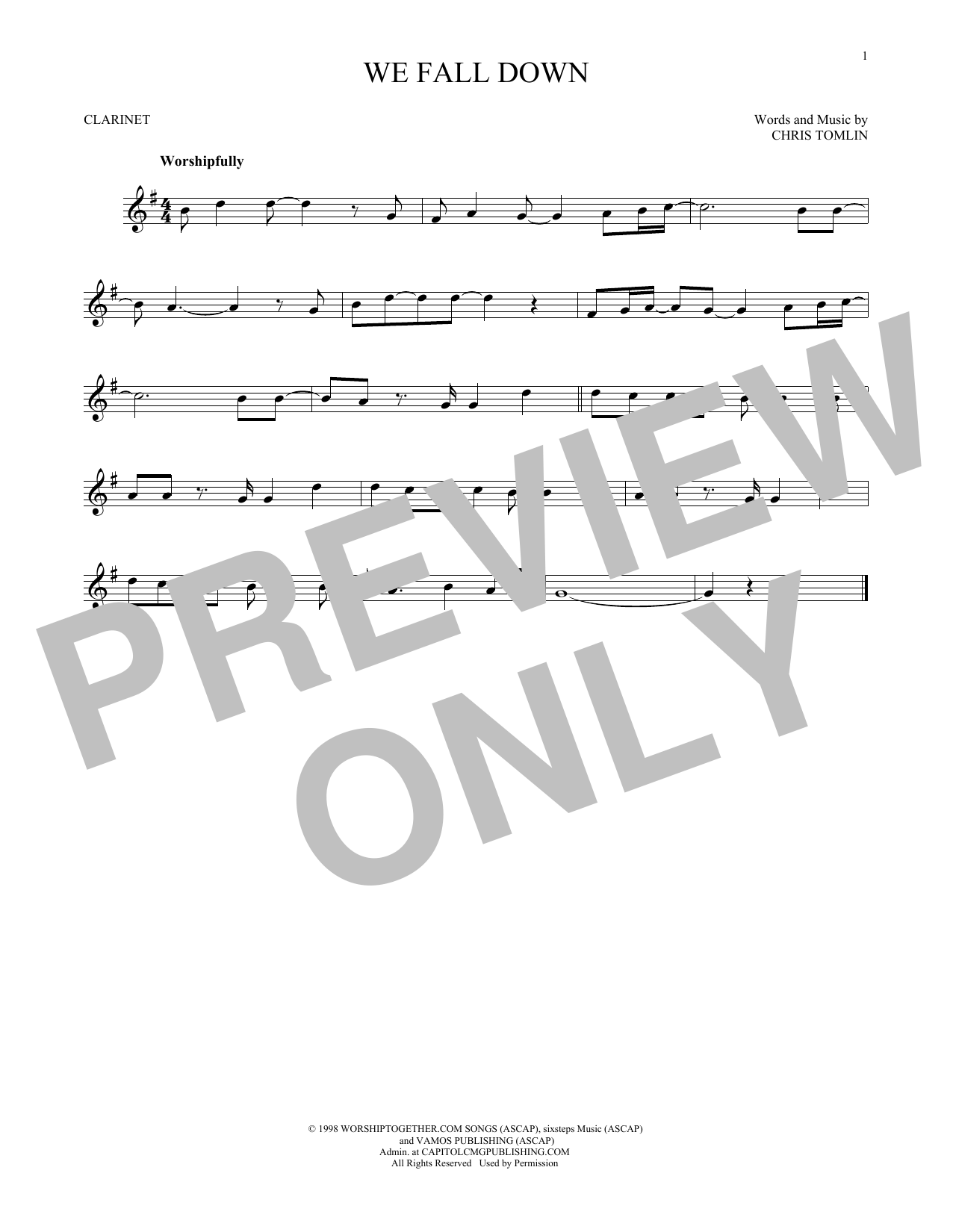 Kutless We Fall Down sheet music notes and chords. Download Printable PDF.