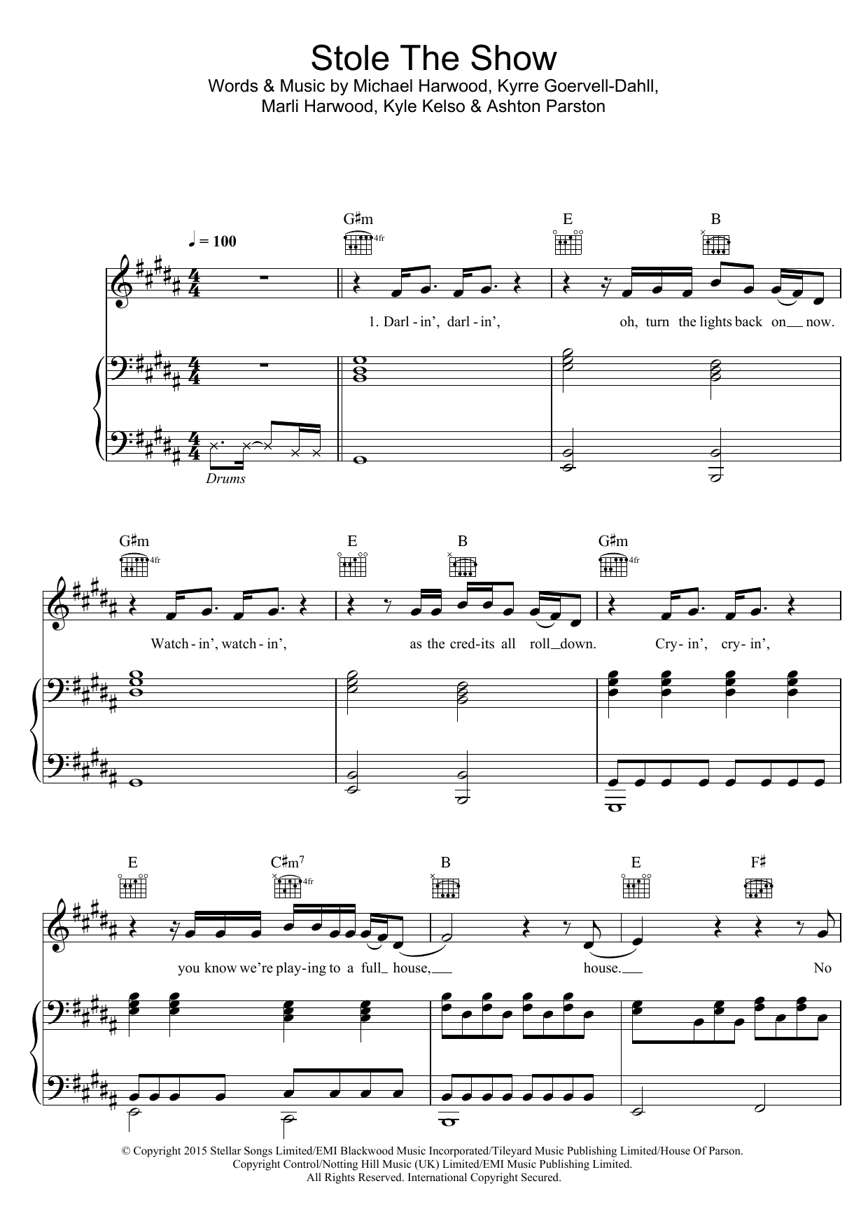 Learn to play Kygo Stole The Show (feat. Parson James) sheet music for Piano, Vocal & Guitar Chords in minutes. Price: 7.8900$ Kygo Stole The Show (feat. Parson James) sheet music notes and chords arranged for Piano, Vocal & Guitar Chords