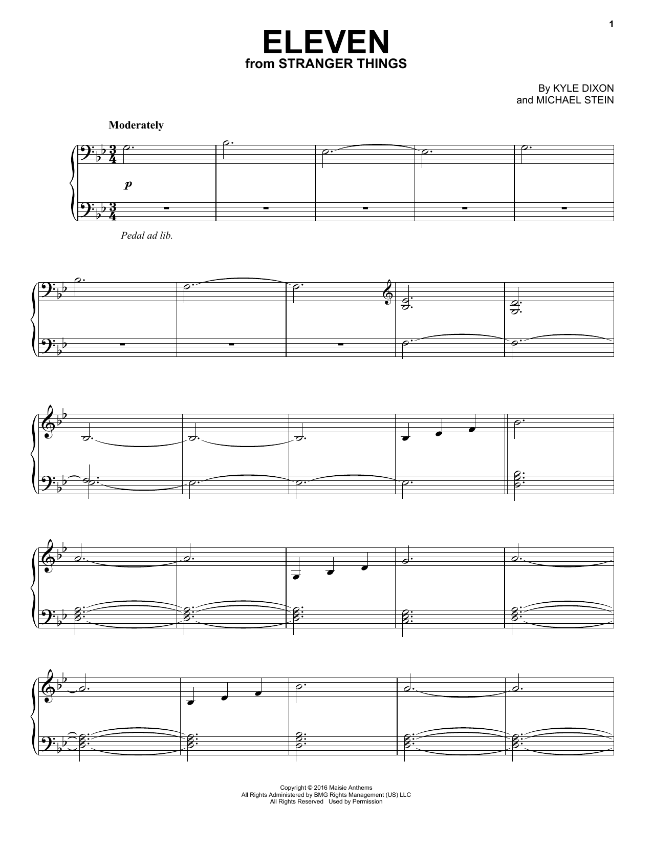 Learn to play Kyle Dixon & Michael Stein Eleven (from Stranger Things) sheet music for Piano Solo in minutes. Price: 7.8900$ Kyle Dixon & Michael Stein Eleven (from Stranger Things) sheet music notes and chords arranged for Piano Solo