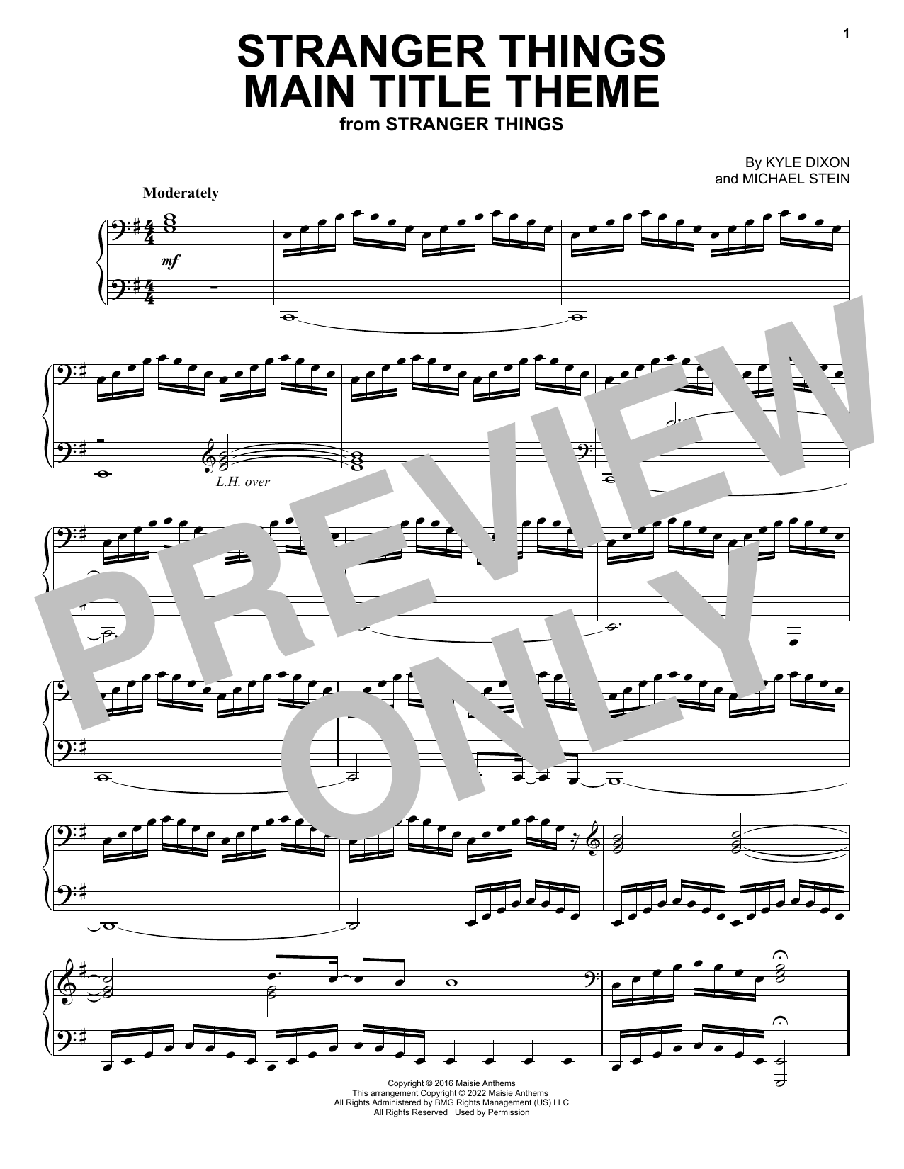 Kyle Dixon & Michael Stein Stranger Things Main Title Theme sheet music notes and chords. Download Printable PDF.