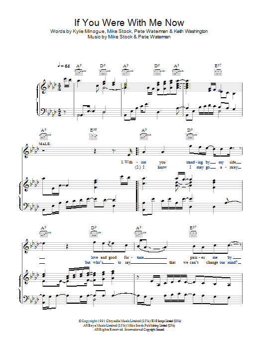 Learn to play Kylie Minogue If You Were With Me Now sheet music for Piano, Vocal & Guitar Chords in minutes. Price: 7.8900$ Kylie Minogue If You Were With Me Now sheet music notes and chords arranged for Piano, Vocal & Guitar Chords