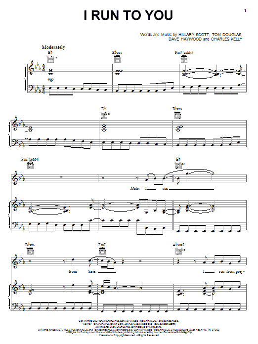 Lady Antebellum I Run To You sheet music notes and chords. Download Printable PDF.