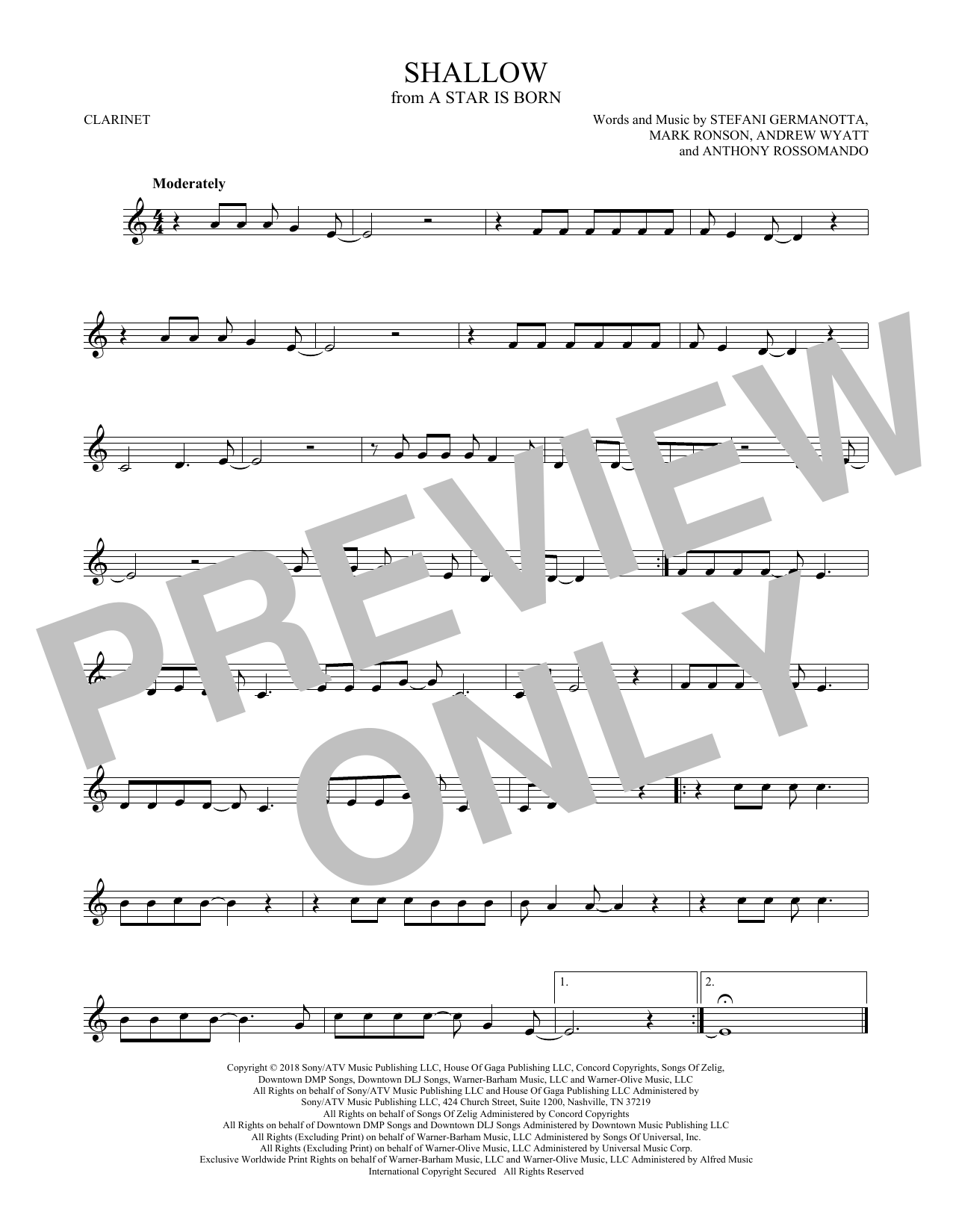 Lady Gaga Shallow (from A Star Is Born) sheet music notes and chords. Download Printable PDF.