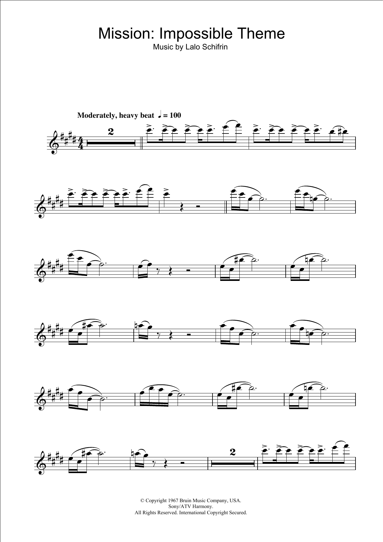 Lalo Schifrin Mission: Impossible Theme (Mission Accomplished) sheet music notes and chords. Download Printable PDF.