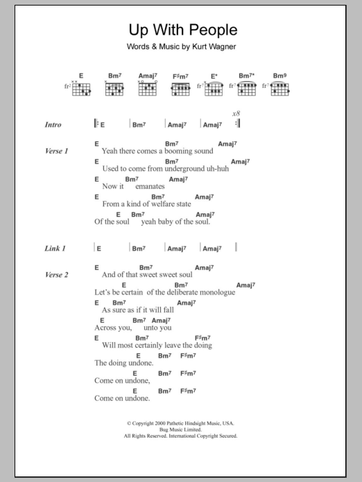 Lambchop Up With People sheet music notes and chords. Download Printable PDF.