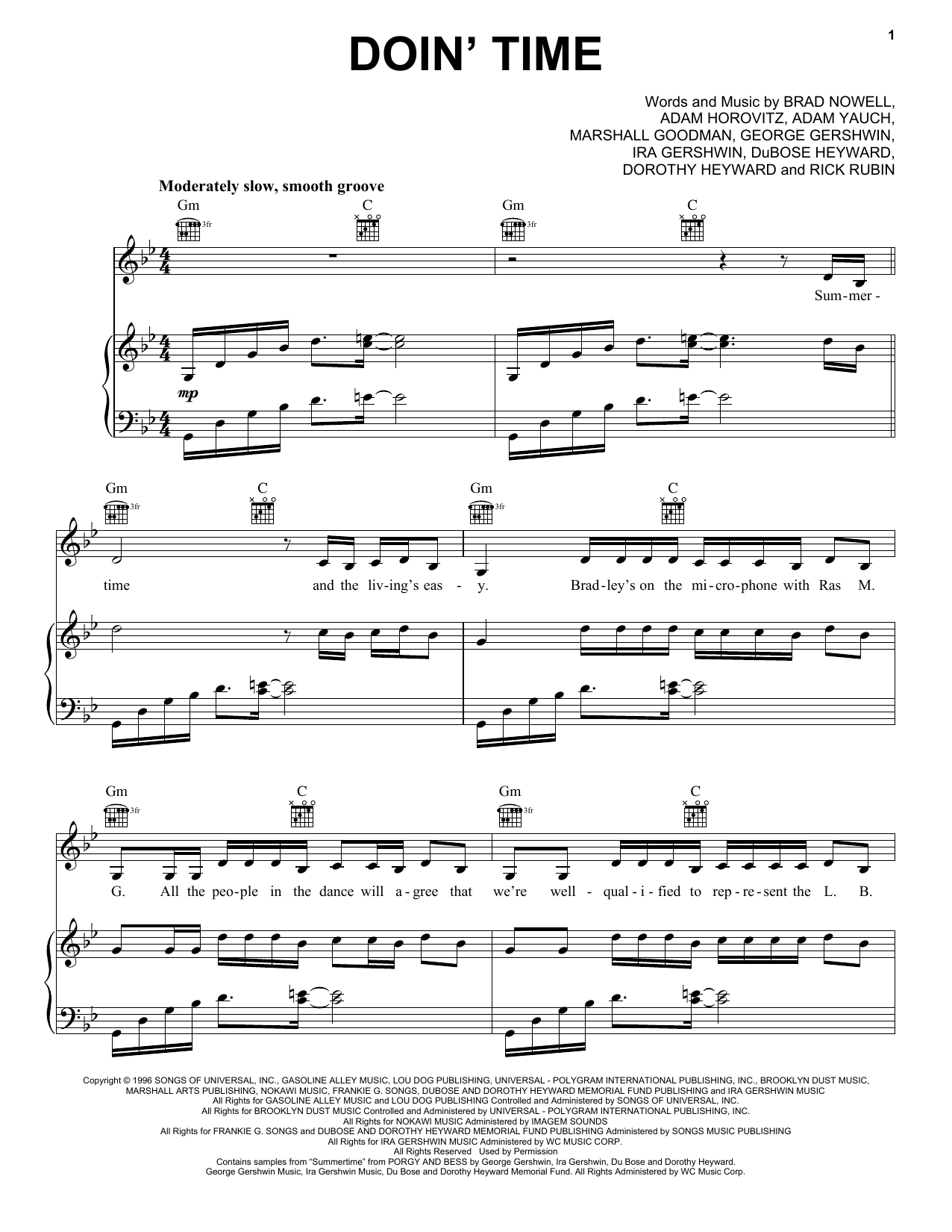 Lana Del Rey Doin' Time sheet music notes and chords. Download Printable PDF.