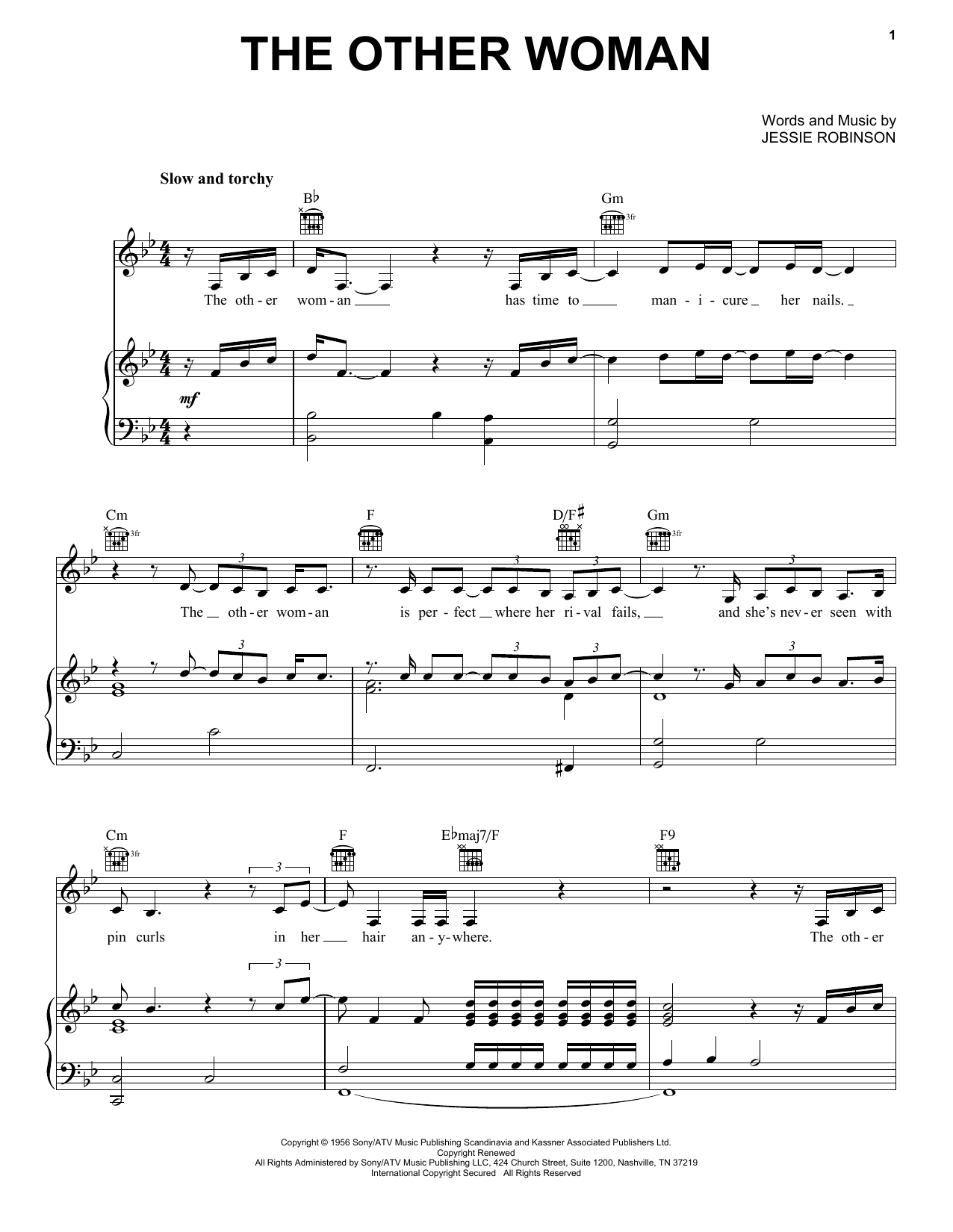 Lana Del Rey The Other Woman sheet music notes and chords. Download Printable PDF.