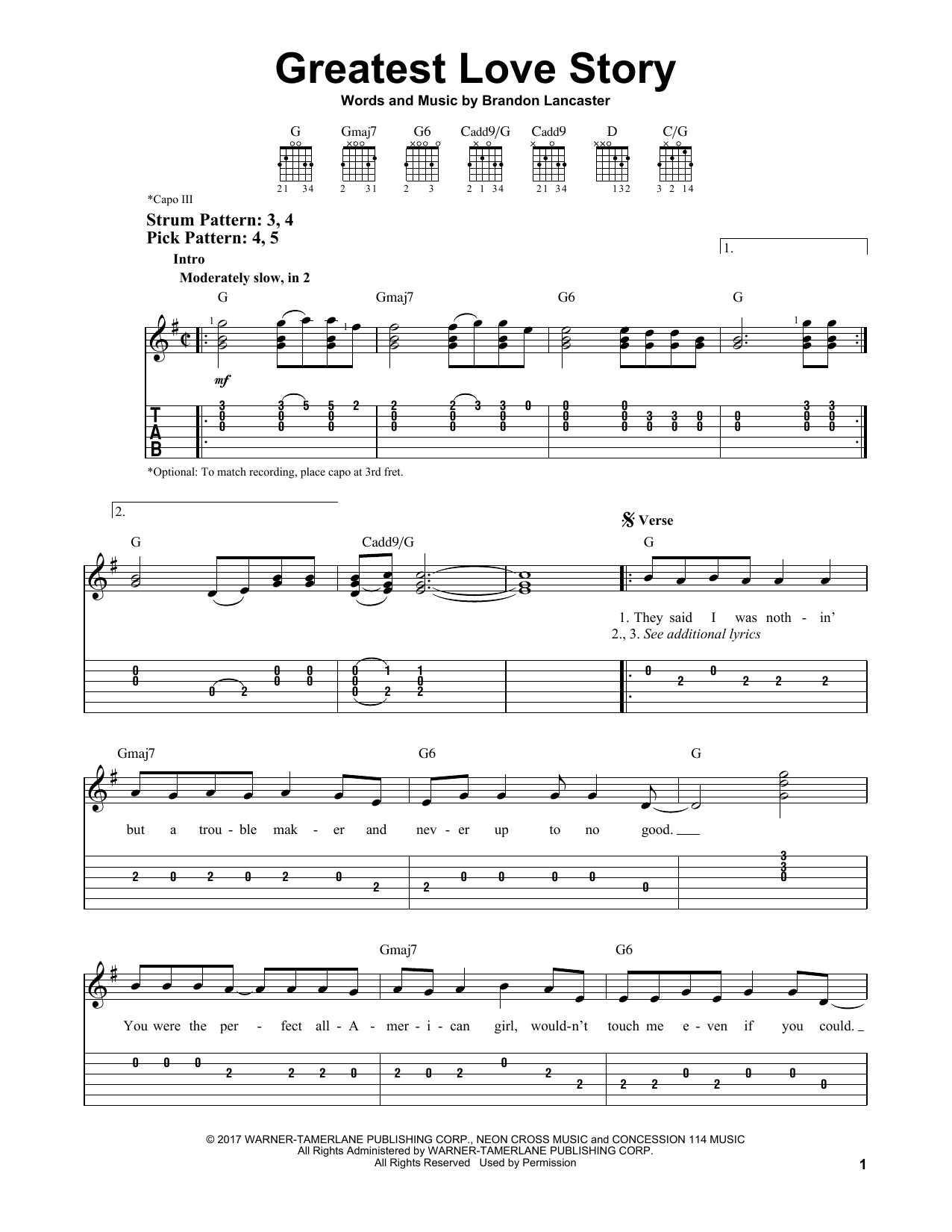 LANco Greatest Love Story sheet music notes and chords. Download Printable PDF.