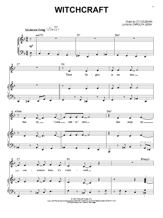 Landau Eugene Murphy, Jr. Witchcraft sheet music notes and chords. Download Printable PDF.