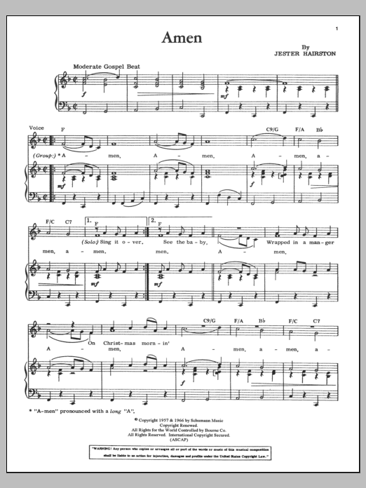 Larnelle Harris Amen sheet music notes and chords. Download Printable PDF.