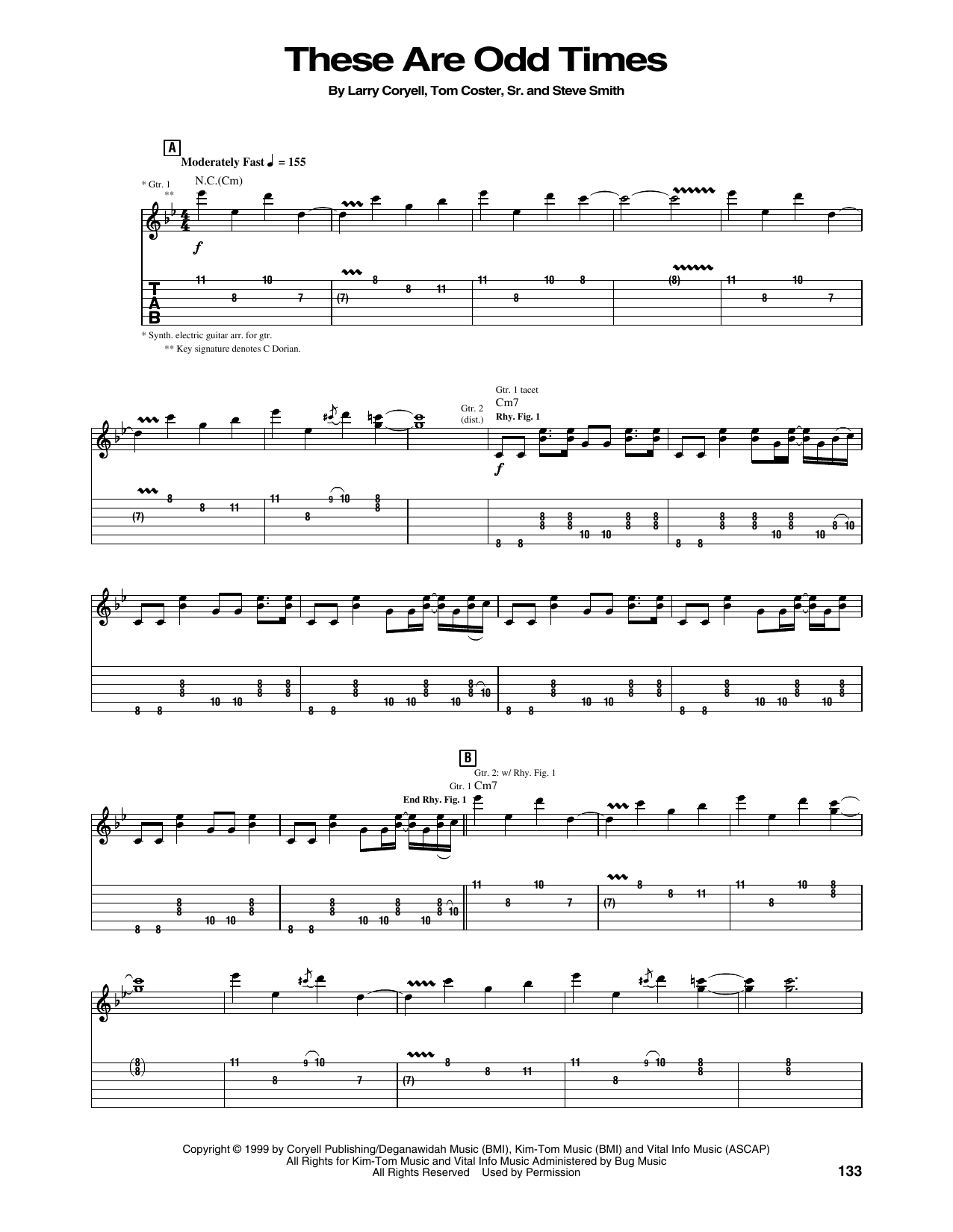 Learn to play Larry Coryell These Are Odd Times sheet music for Guitar Tab in minutes. Price: 7.8900$ Larry Coryell These Are Odd Times sheet music notes and chords arranged for Guitar Tab