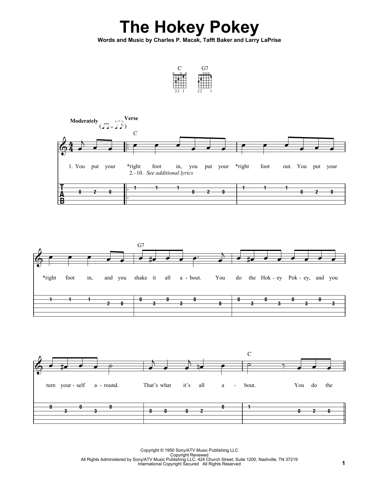 Larry LaPrise The Hokey Pokey sheet music notes and chords. Download Printable PDF.