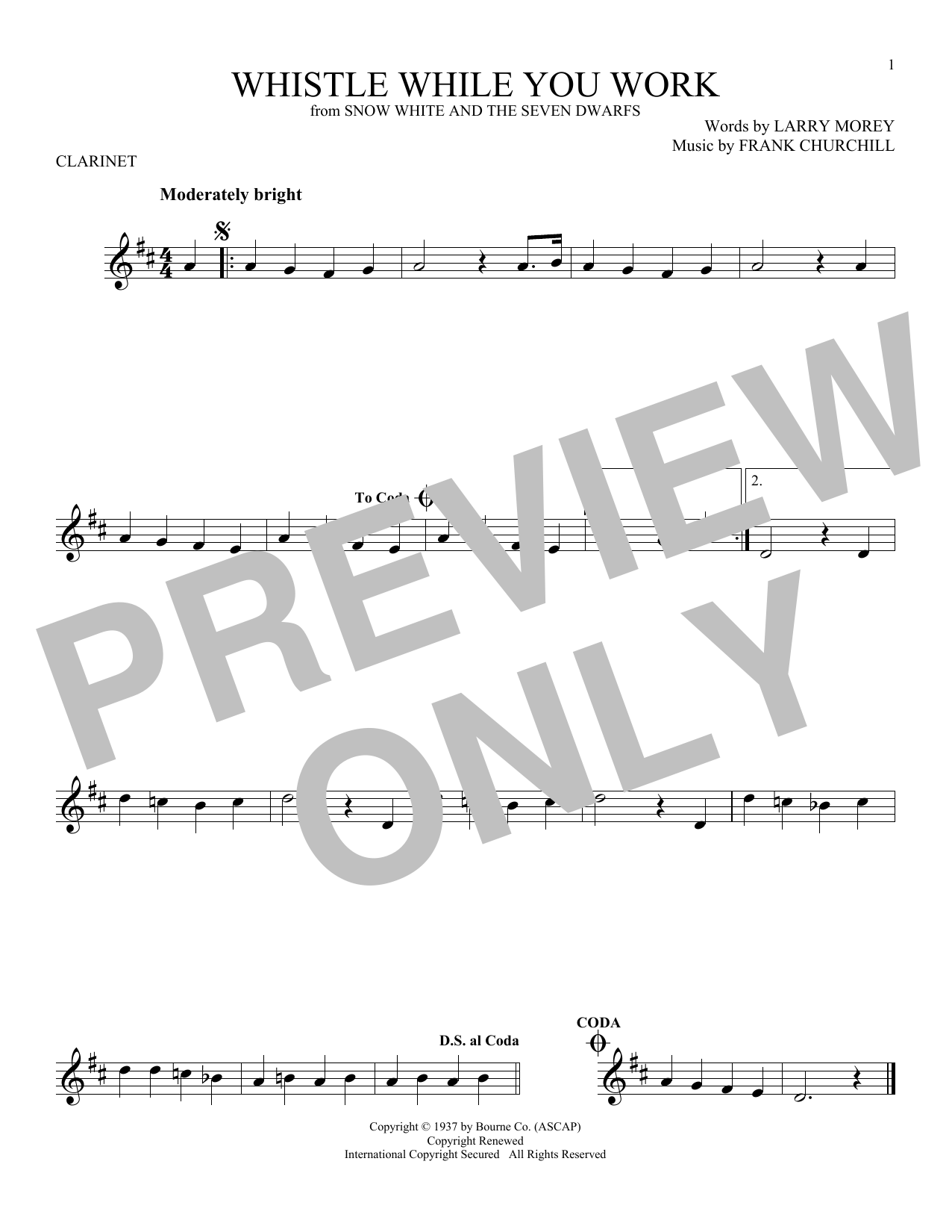 Frank Churchill Whistle While You Work sheet music notes and chords. Download Printable PDF.