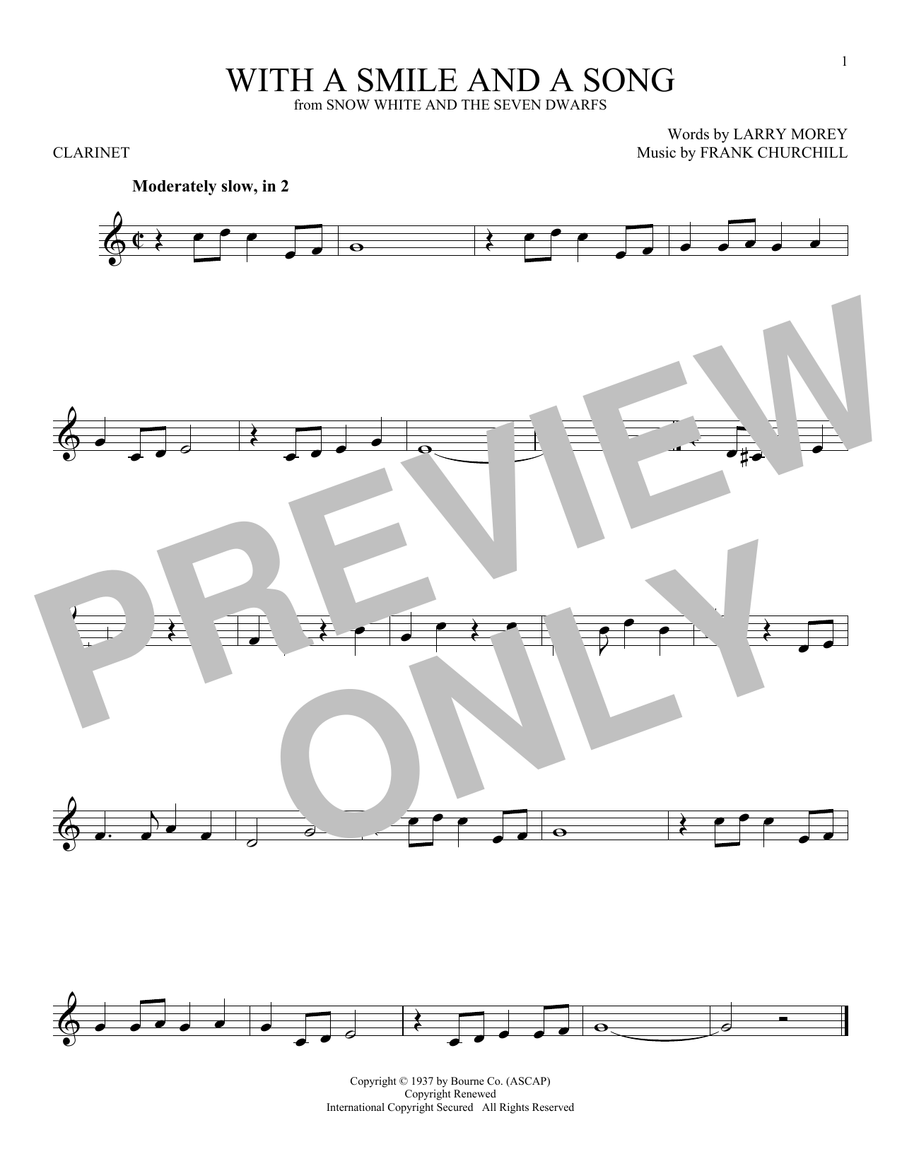 Larry Morey With A Smile And A Song sheet music notes and chords. Download Printable PDF.