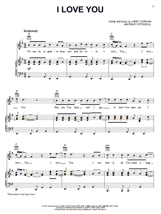 Learn to play Larry Norman I Love You sheet music for Piano, Vocal & Guitar Chords (Right-Hand Melody) in minutes. Price: 7.8900$ Larry Norman I Love You sheet music notes and chords arranged for Piano, Vocal & Guitar Chords (Right-Hand Melody)