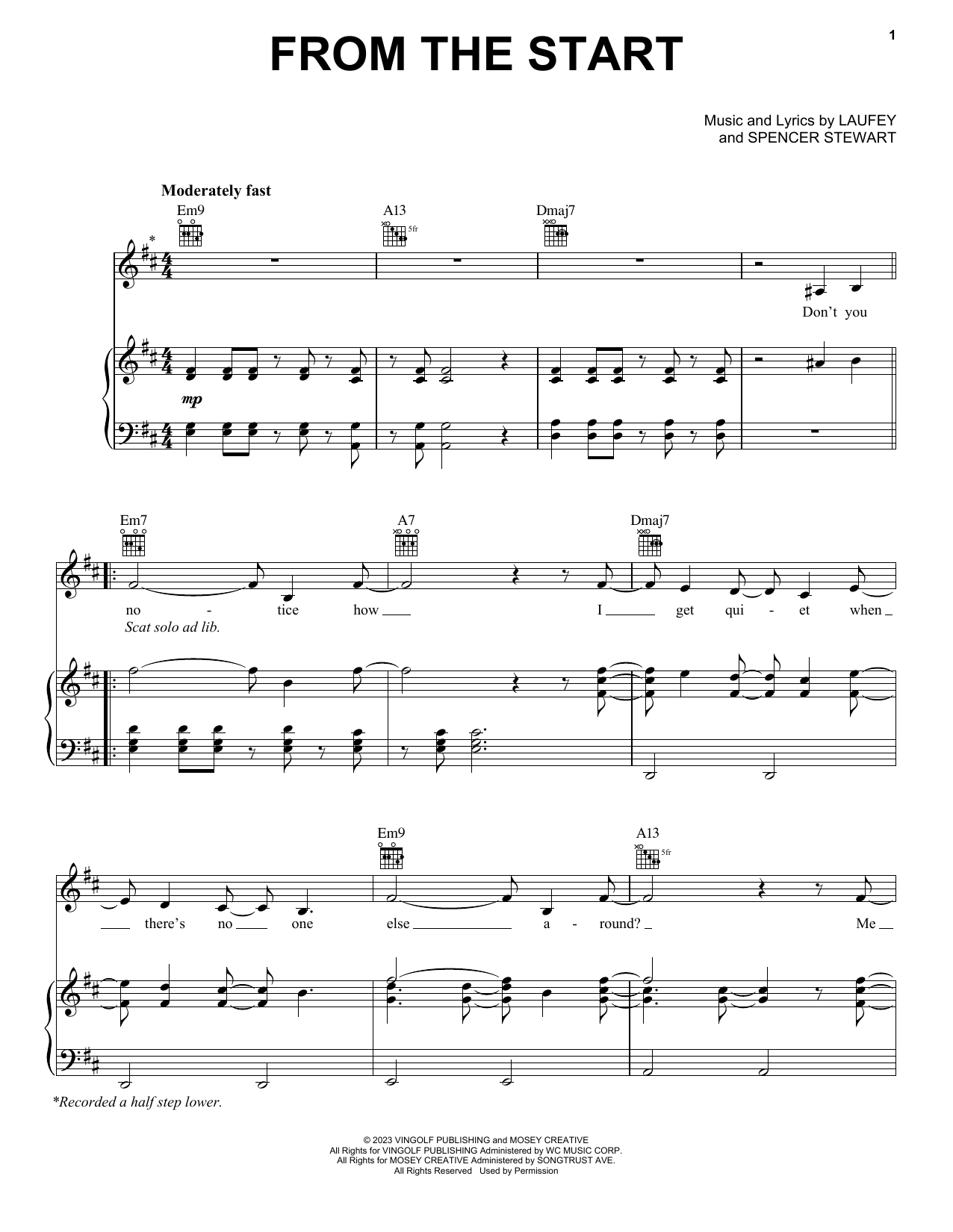 Laufey From The Start sheet music notes and chords. Download Printable PDF.