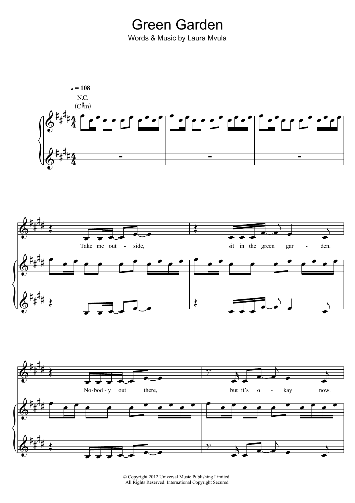 Laura Mvula Green Garden sheet music notes and chords. Download Printable PDF.