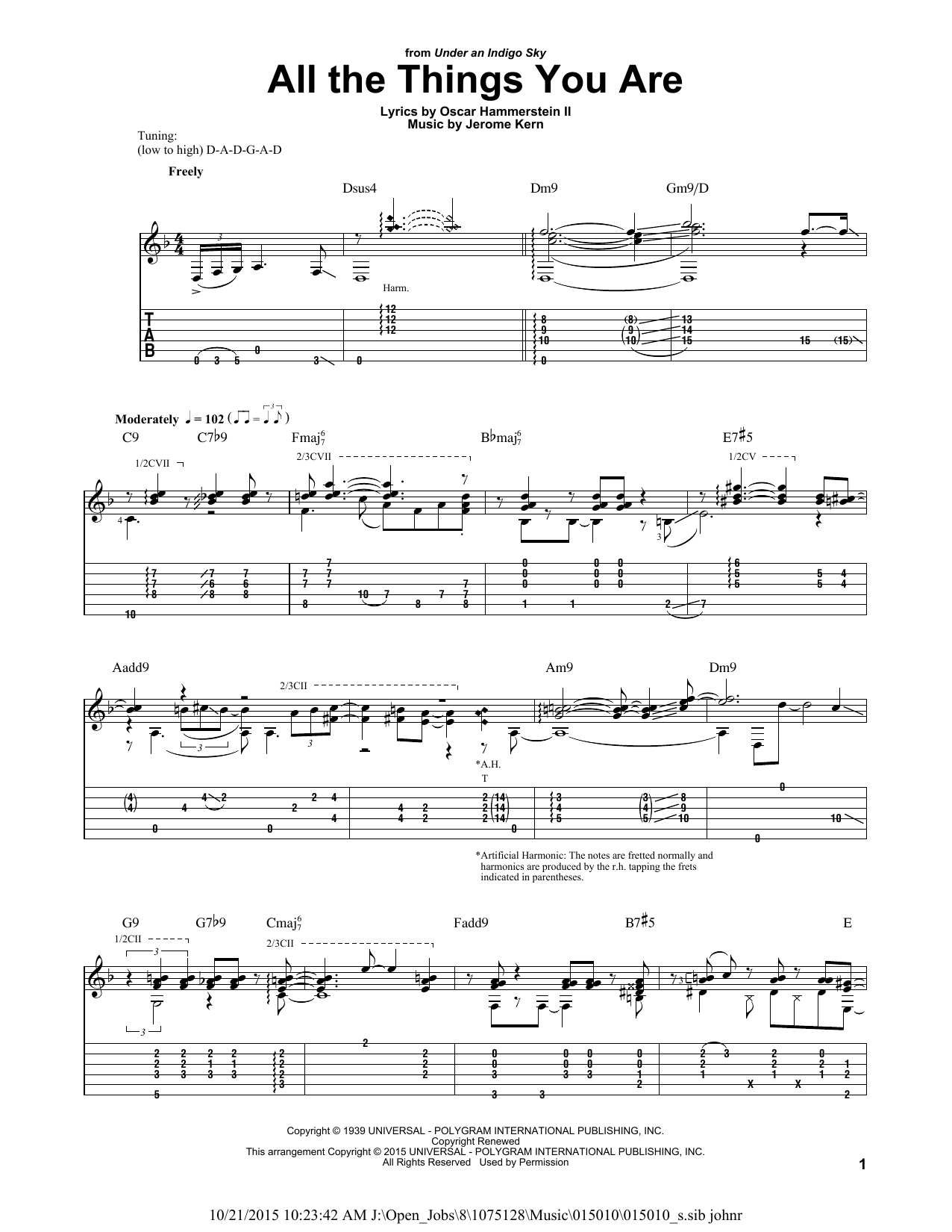 Rodgers & Hammerstein All The Things You Are sheet music notes and chords. Download Printable PDF.