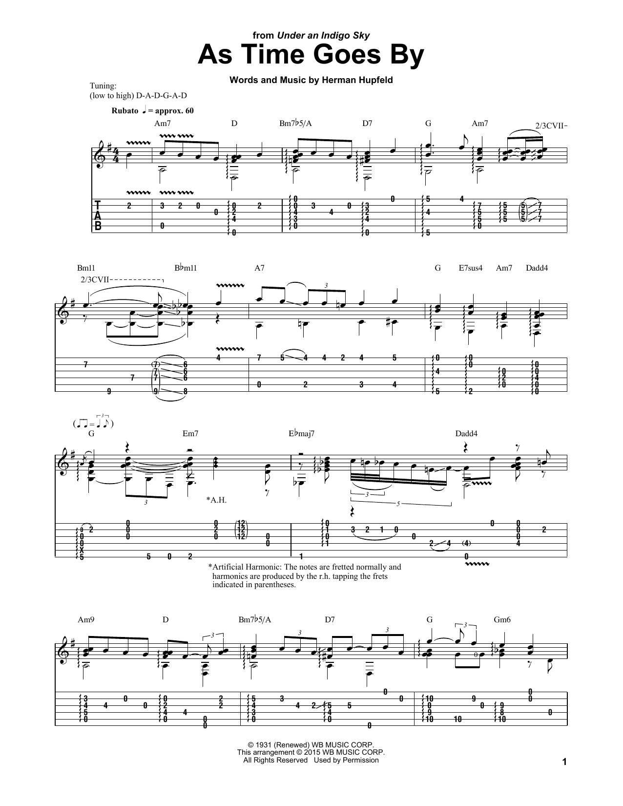 Laurence Juber As Time Goes By sheet music notes and chords. Download Printable PDF.