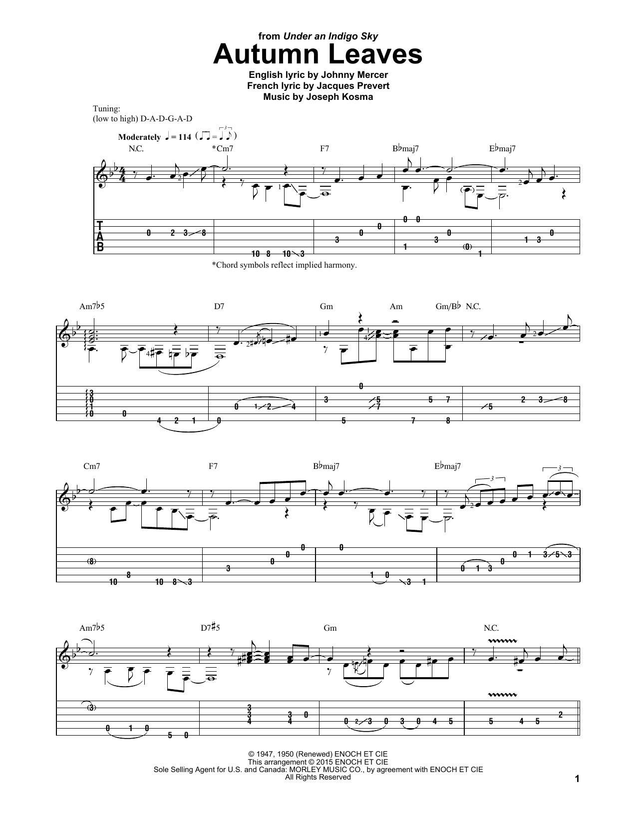 Laurence Juber Autumn Leaves sheet music notes and chords. Download Printable PDF.