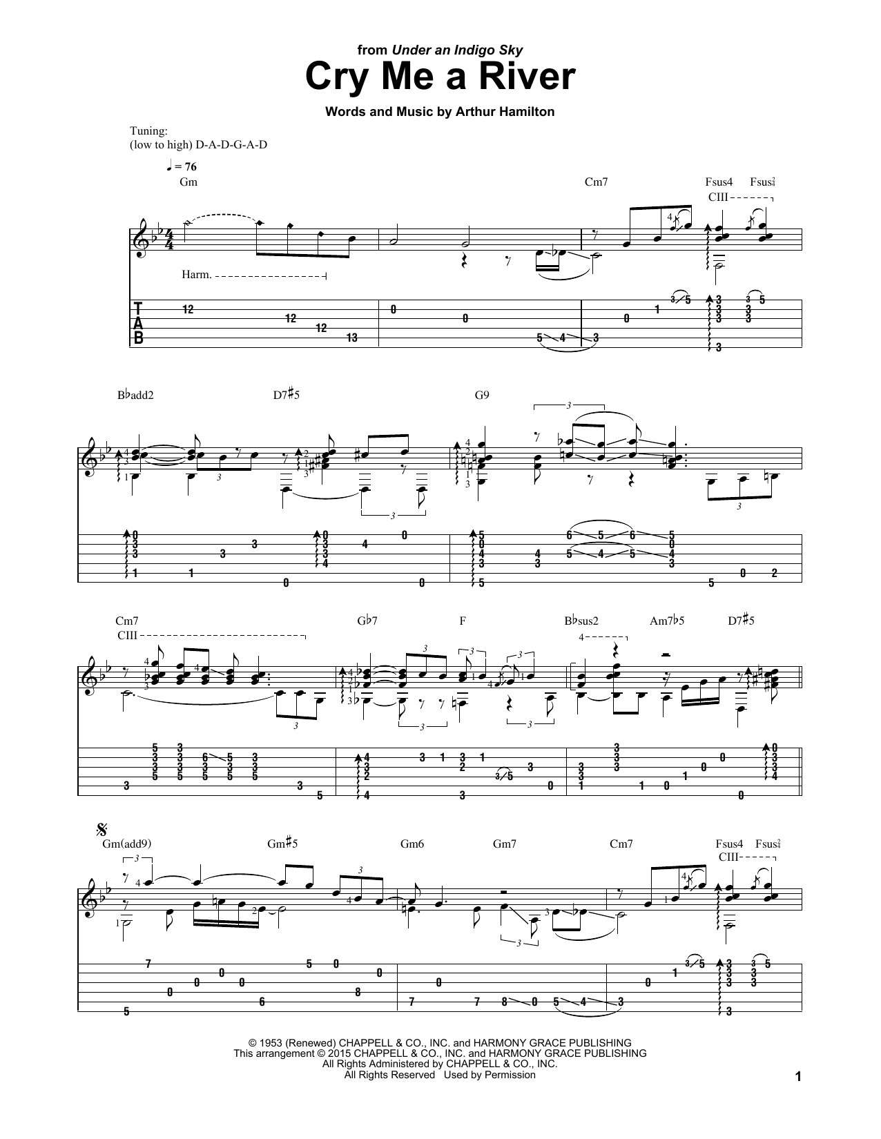 Laurence Juber Cry Me A River sheet music notes and chords. Download Printable PDF.