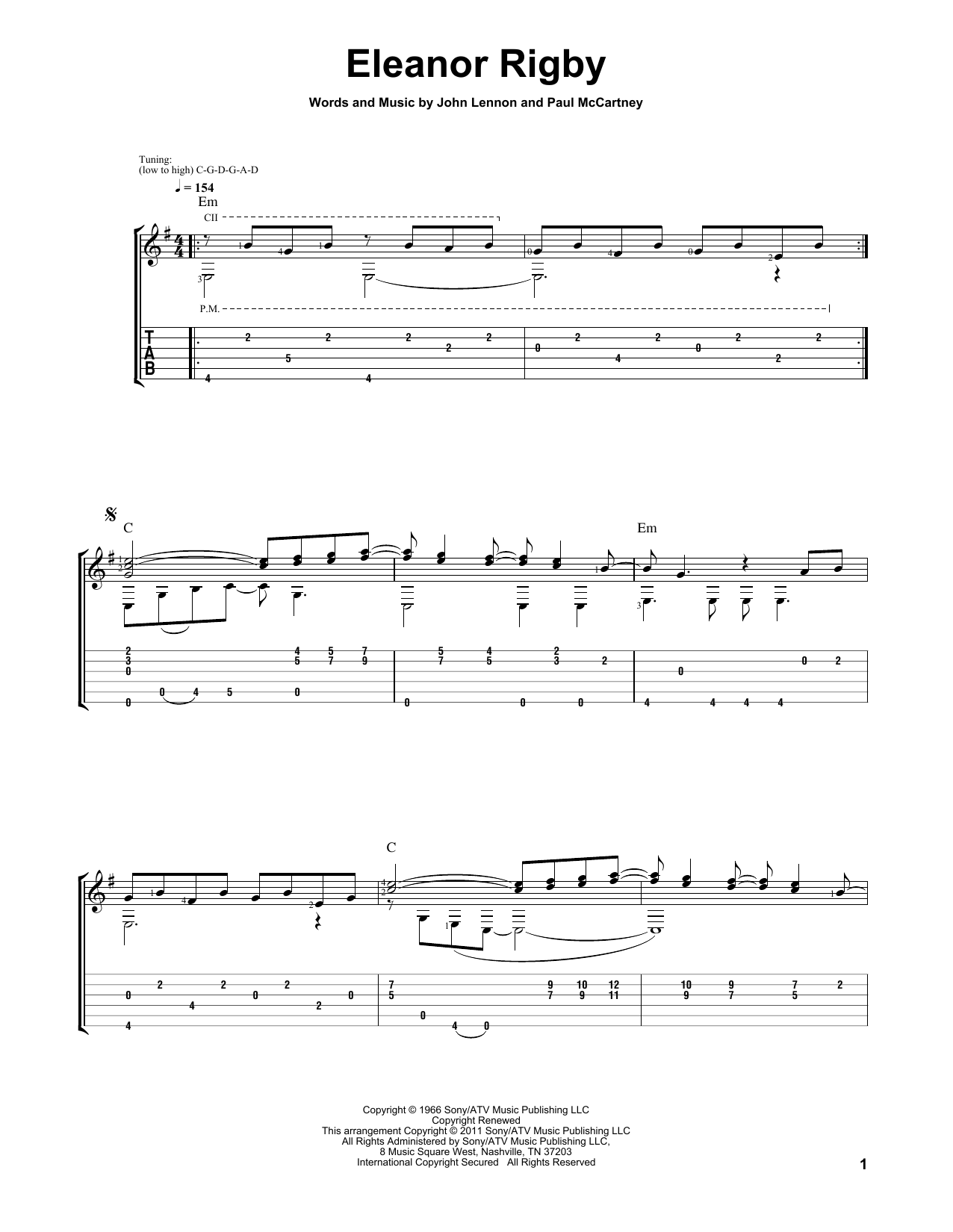 The Beatles Eleanor Rigby sheet music notes and chords. Download Printable PDF.