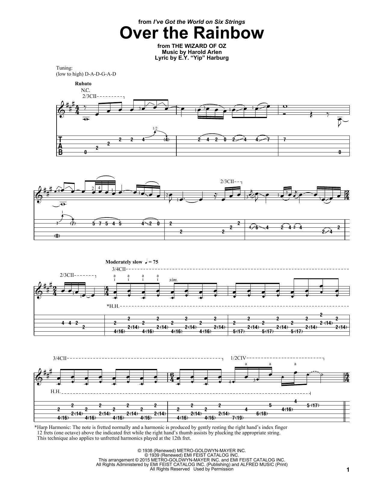 Laurence Juber Over The Rainbow sheet music notes and chords. Download Printable PDF.