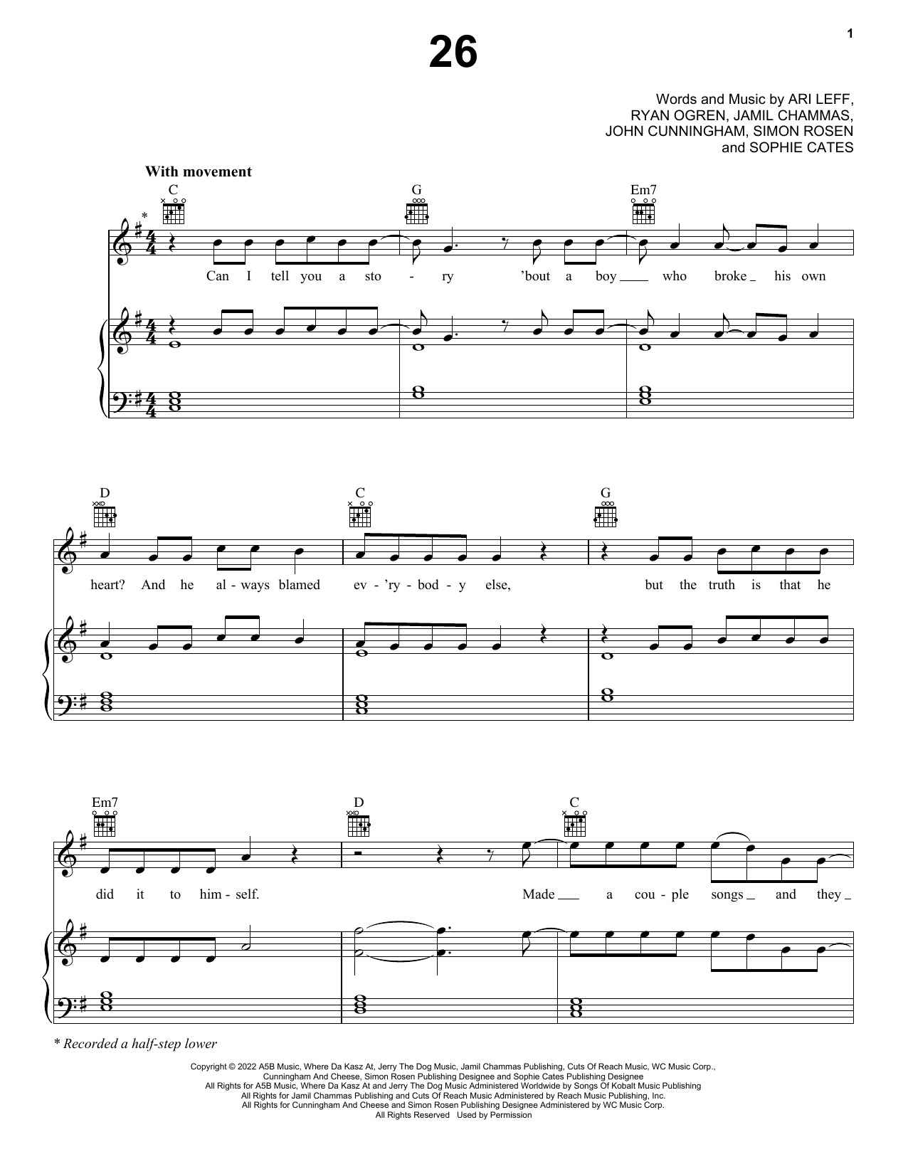 Learn to play Lauv 26 sheet music for Piano, Vocal & Guitar Chords (Right-Hand Melody) in minutes. Price: 7.8900$ Lauv 26 sheet music notes and chords arranged for Piano, Vocal & Guitar Chords (Right-Hand Melody)