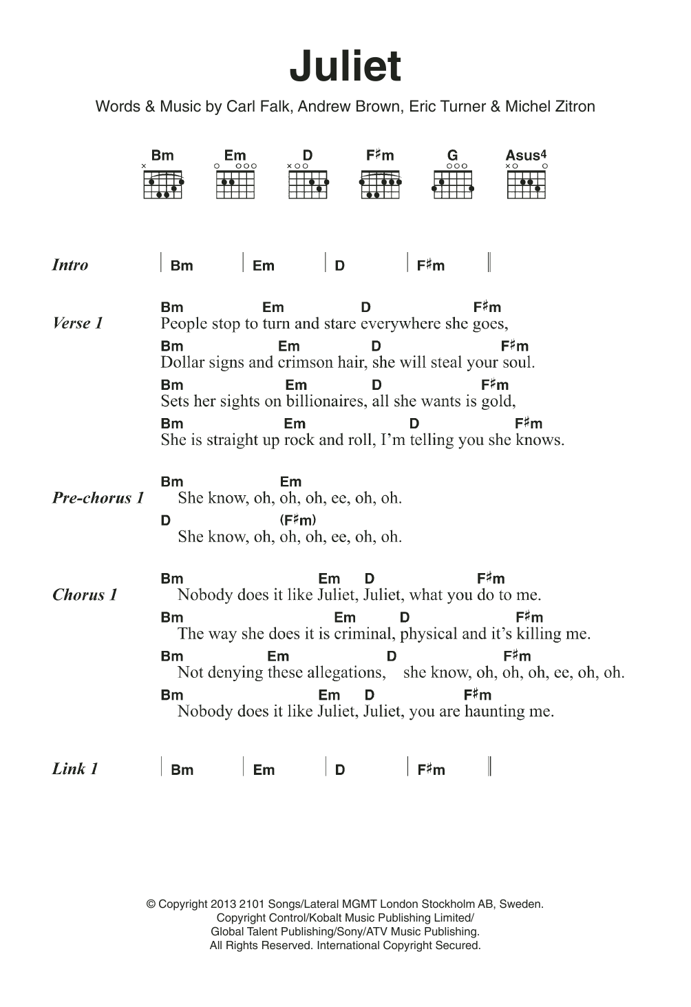 Learn to play Lawson Juliet sheet music for Guitar Chords/Lyrics in minutes. Price: 4.4900$ Lawson Juliet sheet music notes and chords arranged for Guitar Chords/Lyrics