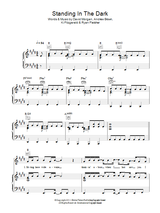 Learn to play LAWSON Standing In The Dark sheet music for Piano, Vocal & Guitar Chords in minutes. Price: 7.8900$ LAWSON Standing In The Dark sheet music notes and chords arranged for Piano, Vocal & Guitar Chords