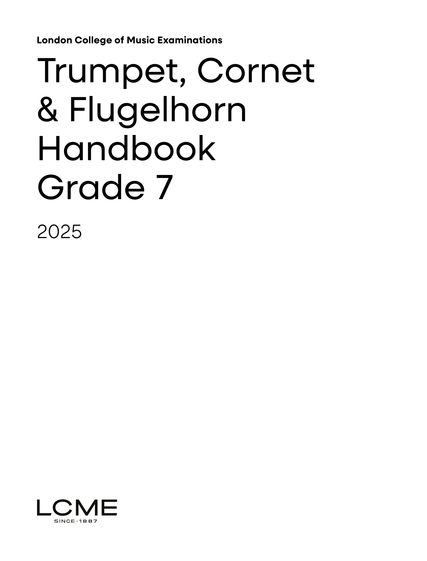 LCME LCME Trumpet, Cornet & Flugelhorn Handbook 2025: Grade 7 sheet music notes and chords arranged for Trumpet and Piano