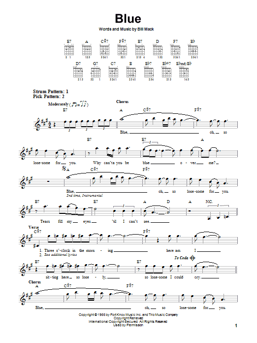 LeAnn Rimes Blue sheet music notes and chords. Download Printable PDF.